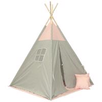 Detský stan Teepee sivo-ružový/hviezdy