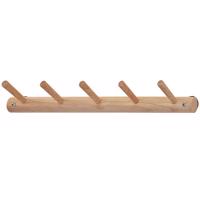 Drevený vešiak s háčikmi Gc7316-5 prírodný