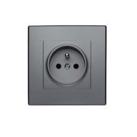 GP-1LZP Uzemnená single zásuvka s uzávermi pre prúdové cesty inox