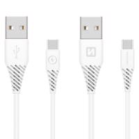 Kábel dátový Swissten USB / USB-C 3.1 biely 1,5 m (7 mm)