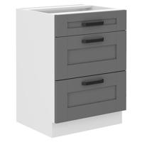 Kuchynská skrinka Luna dustgrey/biela 60D 3S BB