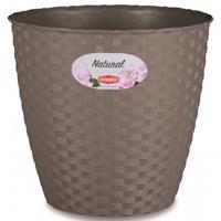 Obal na kvetináč NATURAL plastový 14x13 cm sivohnedý