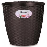 Obal na kvetináč  NATURAL plastový 14x13cm tmavohnedý