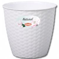 Obal na kvetináč NATURAL plastový 19x18 cm biely