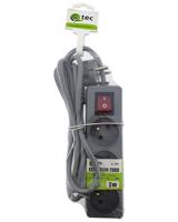Predlžovací kábel s vypínačom Q-391f 3x z/u 2m grey