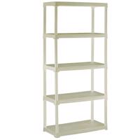 Regál plastový T80/5E ecru 176x80x40cm – 5 políc/30kg