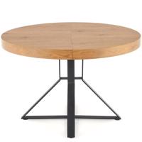 Rozkladací stôl Mercy 120/160x120cm Mdf/Oceľ – Dub Zlatá/Čierna