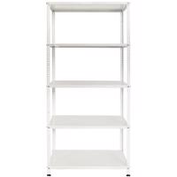 Skladový kovový regál biela 170x75x30 cm – 5 políc/40 kg