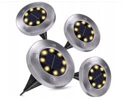 Solárna zápustná lampa disk 4 ks