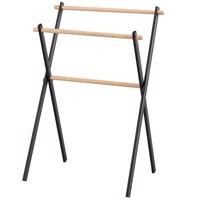 Stojan na osušky Nn6195 59x40x87cm čierny/bambus