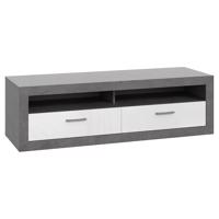TV stolík Trebbia 4d Betón/biely lesk 042025