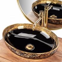 Umývadlo na dosku Margot Black/Gold