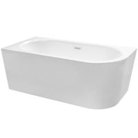 Volne stojaca vaňa nástenná Avita A-Line 160L + sifón klik-klak čierna